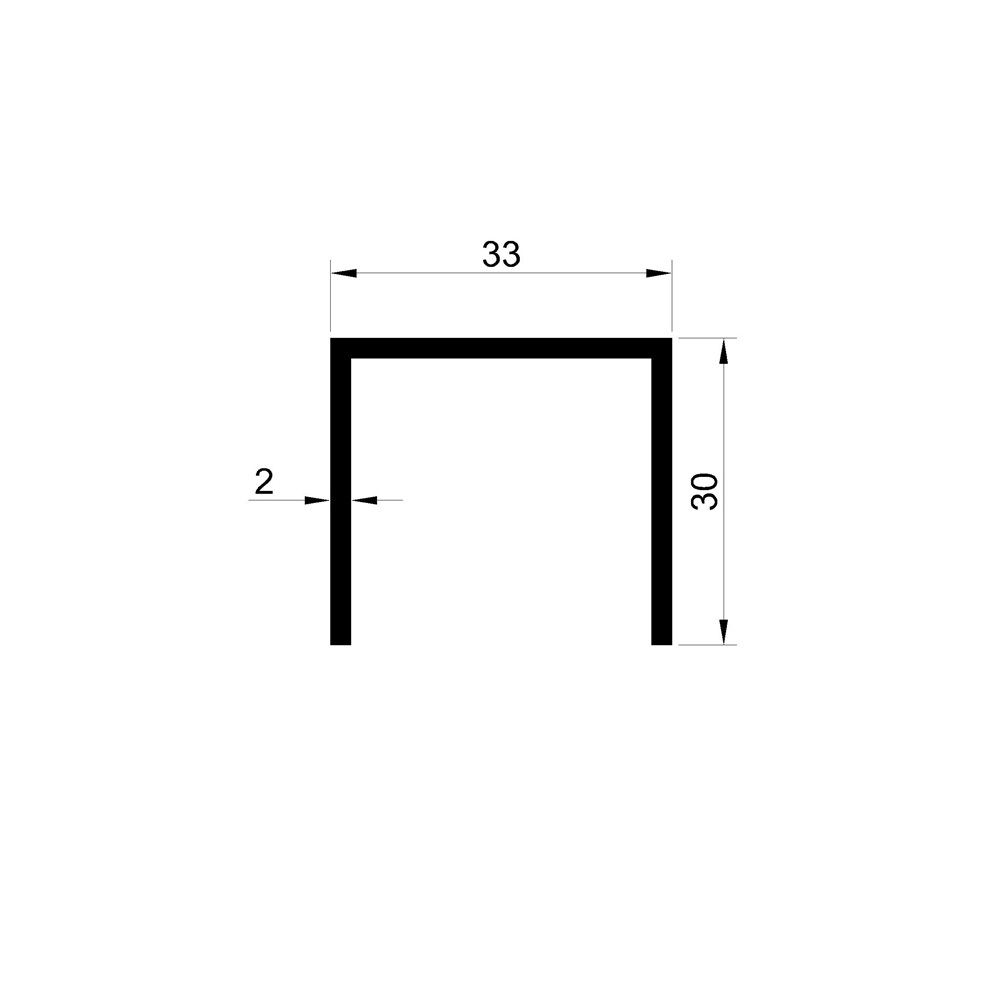 U 33x30x2mm